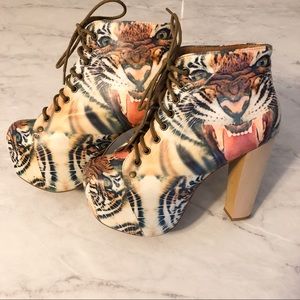 Jeffrey Campbell Tiger Lita Heeled Boots (Size7)
